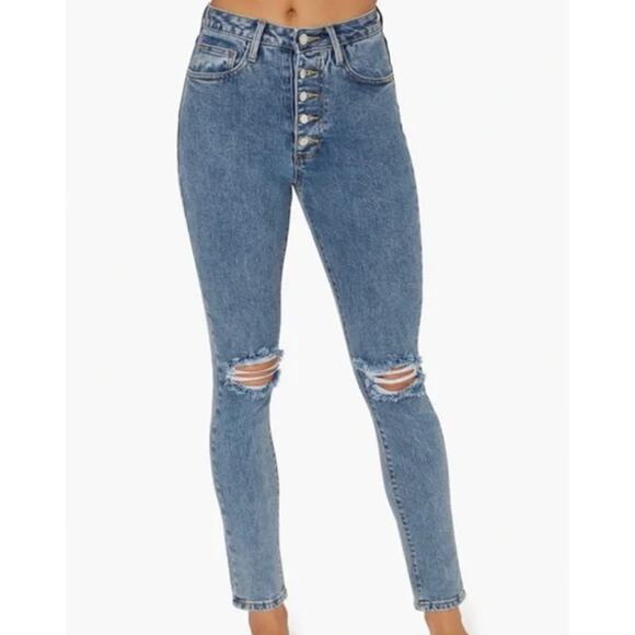 WeWoreWhat Denim - new WEWOREWHAT we wore what medium wash high rise Danielle denim jeans